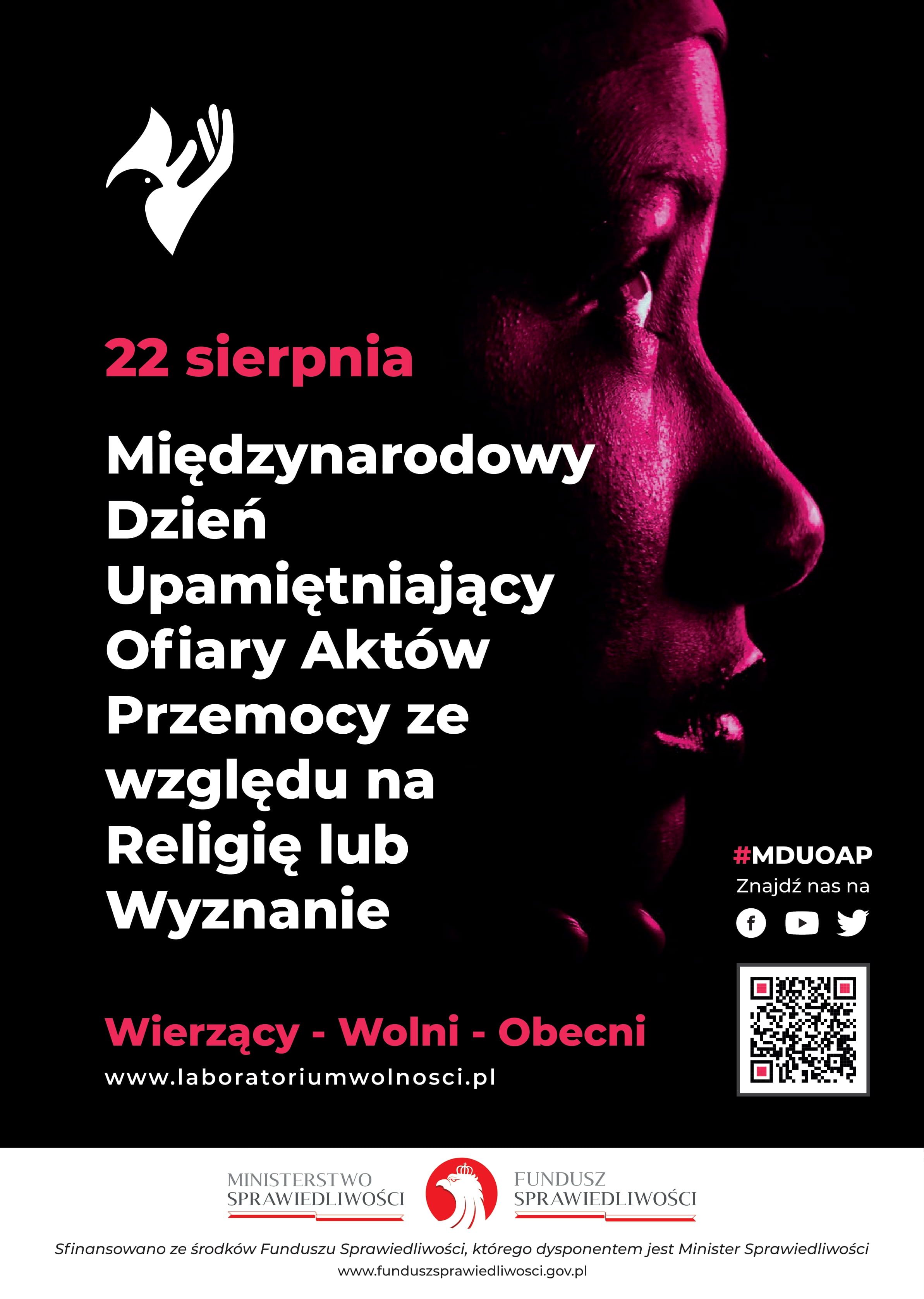 Plakat promujący Międzynarodowy Dzień Upamiętniający Ofiary Aktów Przemocy ze względu na Religię lub Wyznanie